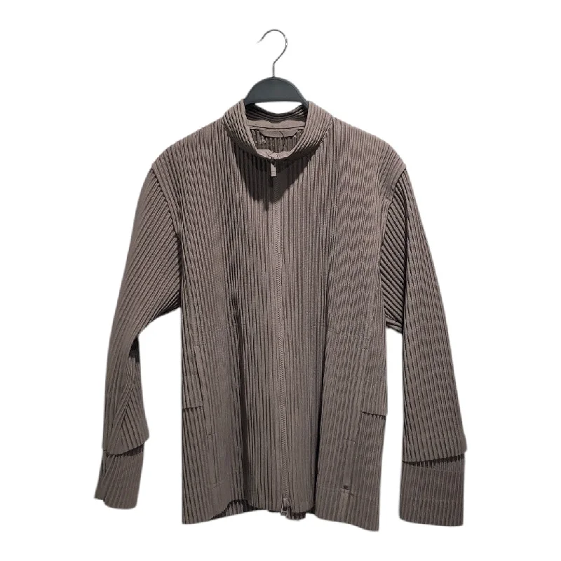 HOMME PLISSE ISSEY MIYAKE/Jacket/1/BRW/PLEATED ZIPUP