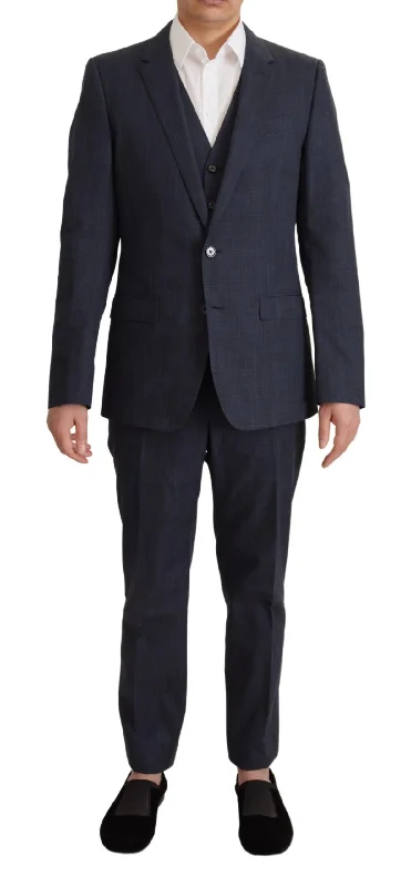 Dolce & Gabbana Elegant   Cotton Three Piece Martini Men's Suit