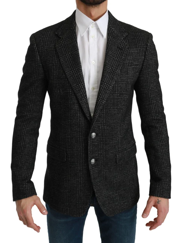 Dolce & Gabbana Elegant  Plaid Slim Fit Men's Blazer