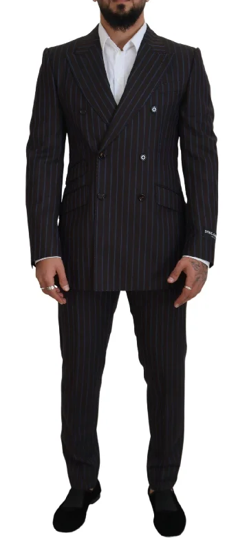 Dolce & Gabbana Elegant  Striped Virgin Wool Men's Suit