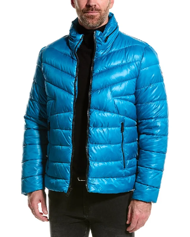 Kenneth Cole Mixed Quilted Packable Puffer Jacket