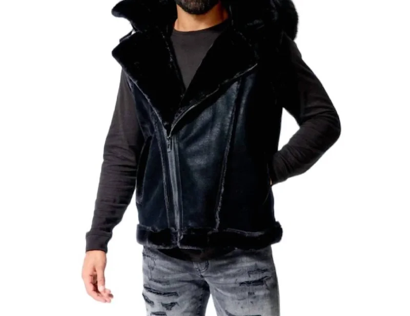 Men's Denali Shearling Vest In Black