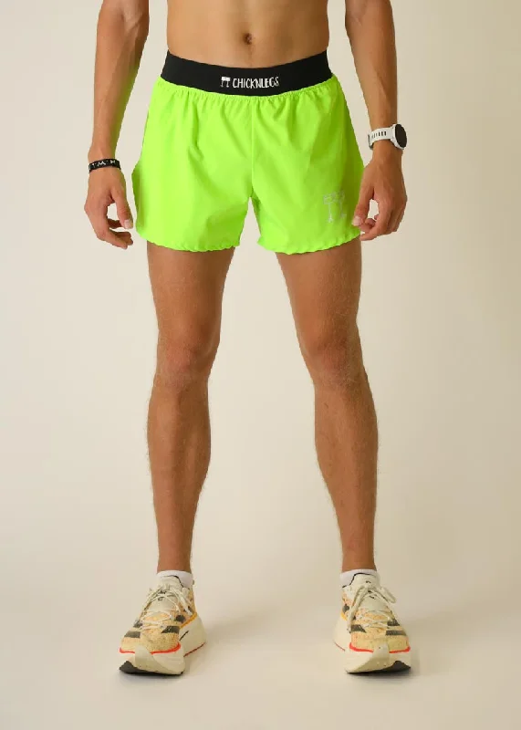 Men's Neon Green 4" Half Split Shorts