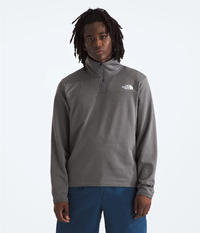 Men's Cedar Trail Grid Fleece Quarter-Zip - Smoked Pearl