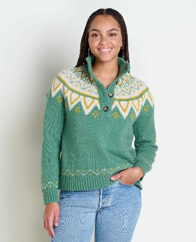 Women's Moss Point Henley Sweater - Ivy Fair Isle