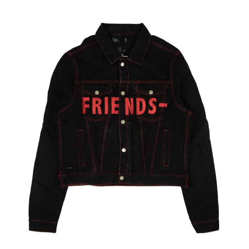 Vlone Friends Denim Jacket - Black/Red