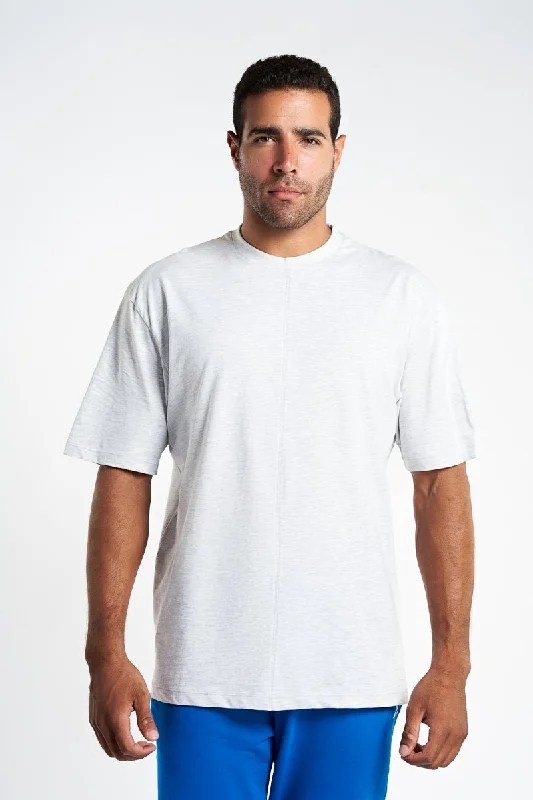 Gray Over-sized Split Tee