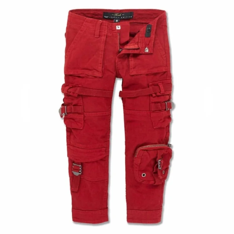 Kid's Cairo Cargo Pant In Red